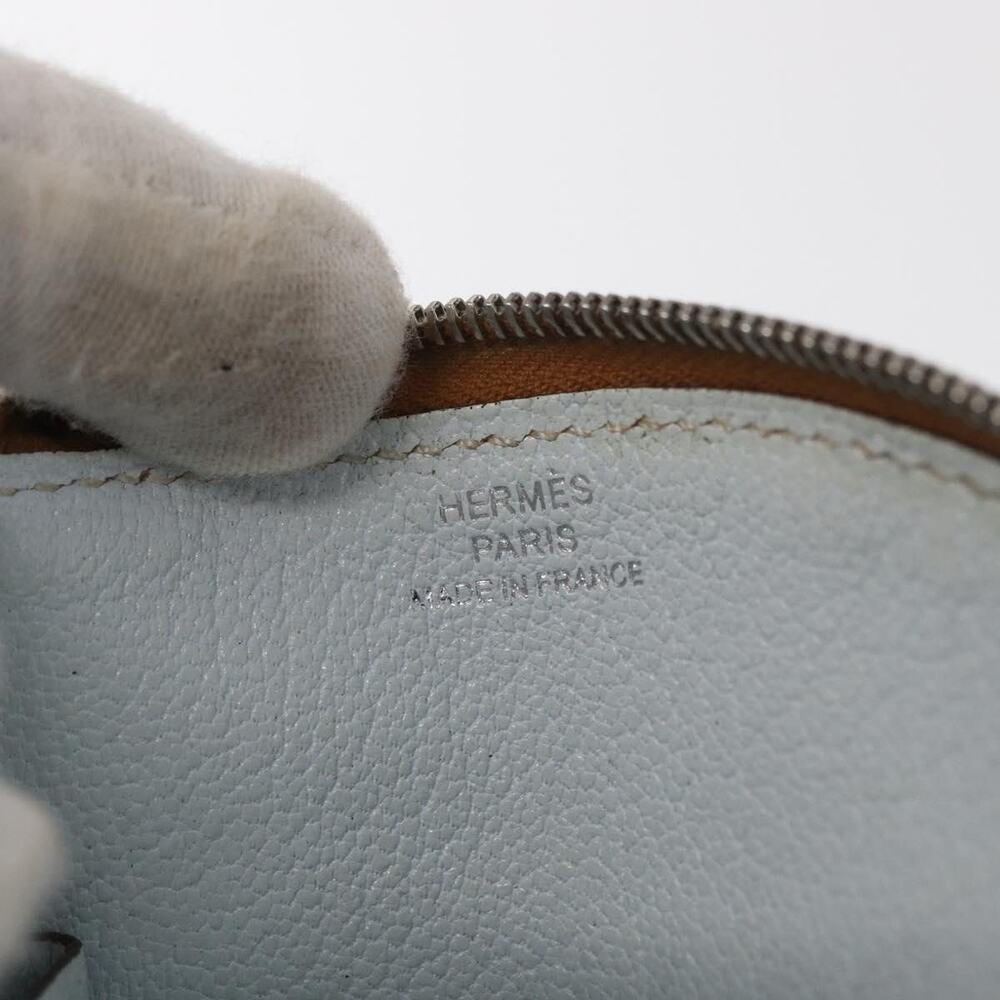 Hermes Leather Paddock Coin Purse Light Blue - Picture 10 of 13